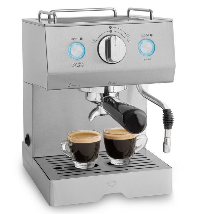 Springlane Emilia Siebträger Edelstahl Kaffeemaschine Mit