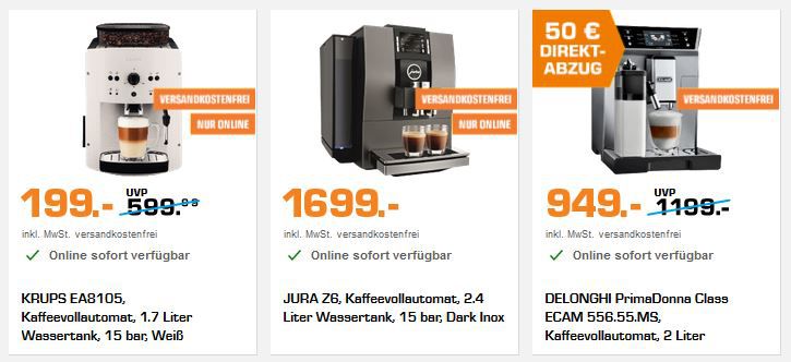 Saturn Kaffee Week Aktion: günstige Maschinen von Tchibo, Philips, Jura