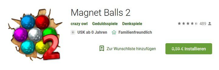 Android: Magnet Balls 2 kostenlos (statt 0,59€)