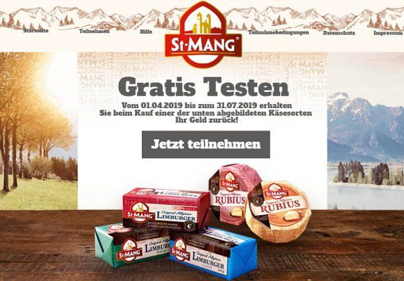 Geld zurück für verschiedene Käsesorten von St. Mang