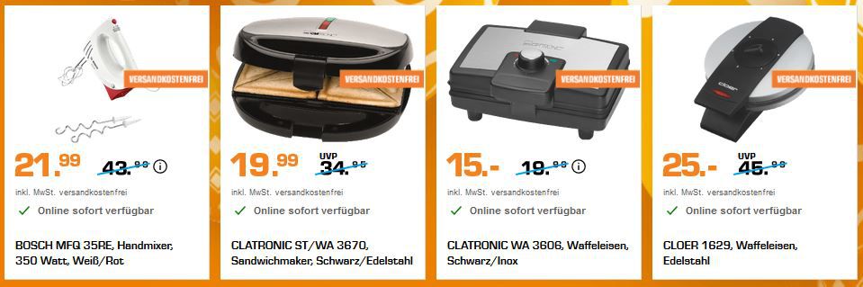 Saturn Osterbäckerei   günstige Back Haushaltsgeräte   z.B. RUSSELL HOBBS Inspire Toaster ab 30€ (statt 48€)
