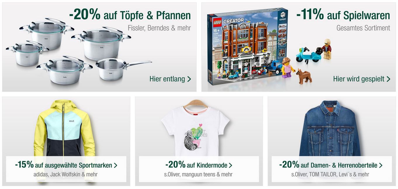 Galeria Kaufhof Oster Angebote: z.B. 20 %Rabatt auf Töpfe & Pfannen von Fissler, Berndes & mehr