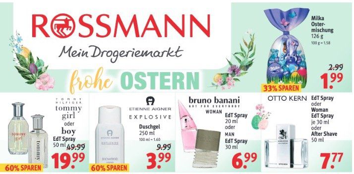 Aktuelle ROSSMANN Angebote mit u.a. Milka Ostermischung nur 1,99€