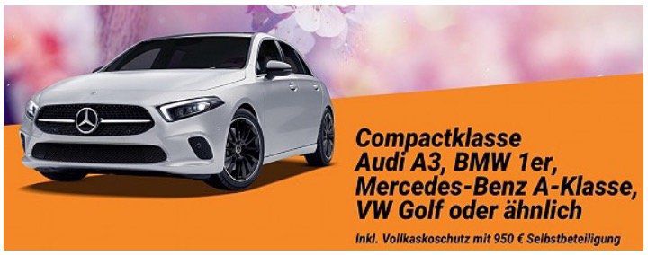 Sixt Gutschein für Wochend Leihwagen Deal (3 Tage) inkl. 450 Freikilometer ab 75€