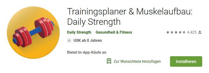 Android & iOS: Trainingsplaner & Muskelaufbau: Daily Strength gratis (statt 10€)