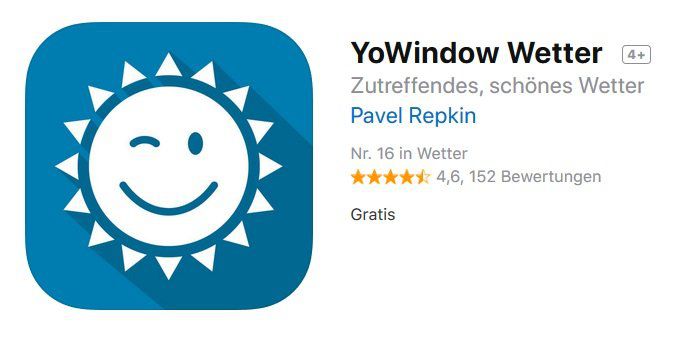 iOS: Wetter App YoWindow Wetter gratis (statt 3,49€)