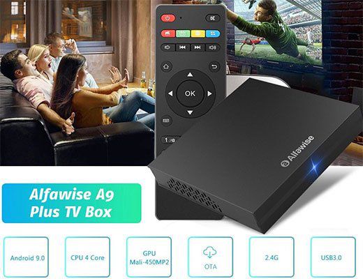 Alfawise A9 Plus 4K TV Box mit 4GB RAM & 32GB Speicher mit Android 9 für 33,68€