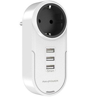 RAVPower RP PC003 Steckdose mit 3 USB Anschlüssen für 11,89€ (statt 16€)