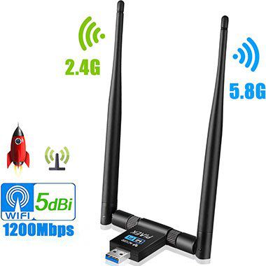 PiAEK WLAN Dual Band USB Adapter mit 2 schwenkbaren Antennen für 11,99€ (statt 20€)