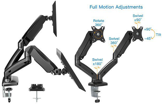 HUANUO HNDSK4   schwenk  & neigbare Monitorhalterung für 2 Monitore für 39,99€ (statt 56€)