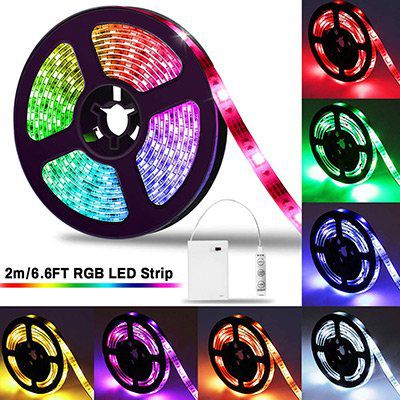 2M LED Streifen 5050 RGB mit Controller für 8,24€   Prime