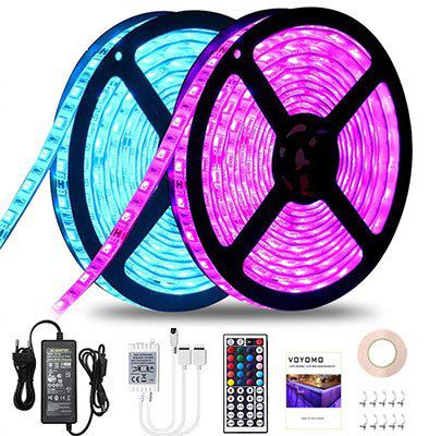 2x 5M LED Streifen mit 300 SMD 5050 LEDs inkl. Fernbedienung, Adapter & Kontrolleinheit für 17,39€ – Prime