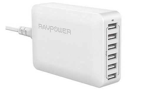 RAVPower RP PC028   60W USB Ladegerät mit 6 Ports für 14,99€ (statt 20€)