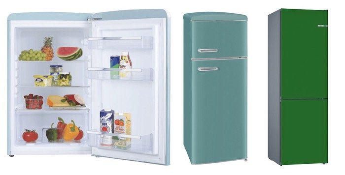Bunte Kühlschränke und Kombis bei Saturn   z.B. Exquisit Kühlgefrierkombi in Taubenblau für 329€ (statt 419€)