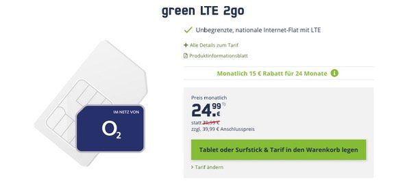 Endet Sonntag: LTE Flatrate ohne Limit im O2 Netz für 24,99€ monatlich   dazu LTE Router für 1€