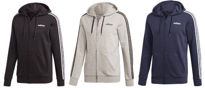 adidas Kapuzenjacke Essentials 3S FZ diverse Farben und Größen für 35,92€ (statt 49€)