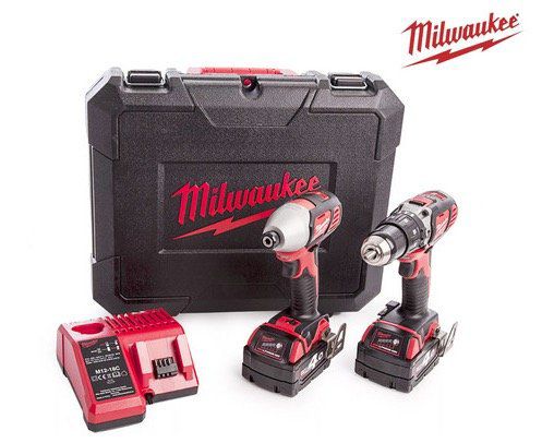 Milwaukee 18V Kombiset (Schlagbohrschrauber, Schlagschrauber, 2 Akkus je 4 Ah) im Koffer für 278,90€ (statt 320€)