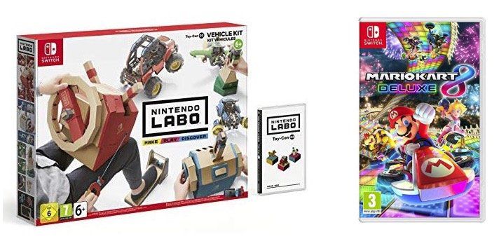 Nintendo Labo Fahrzeug Kit + Mario Kart 8 Deluxe für 64,42€ (statt 100€)