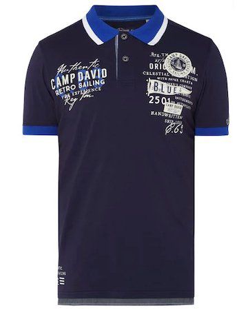 Camp David Poloshirt mit Logo Applikationen für 31,99€ (statt 40€)   nur XL und XXL