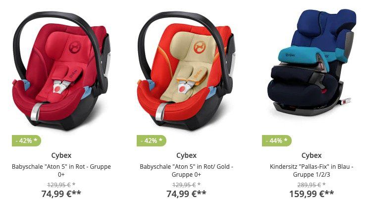 Cybex Sale bei limango   z.B. ‌ Cybex Kindersitz Pallas S Fix in Rot für 164,94€ (statt 242€)