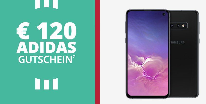 Knaller! Samsung Galaxy S10e für 4,95€ + 120€ adidas Gutschein + o2 Flat mit 6GB LTE für 24,99€ mtl.