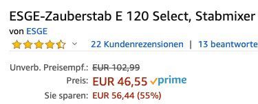 Unold Zauberstab E 120 Select Stabmixer für 46,55€ (statt 82€)