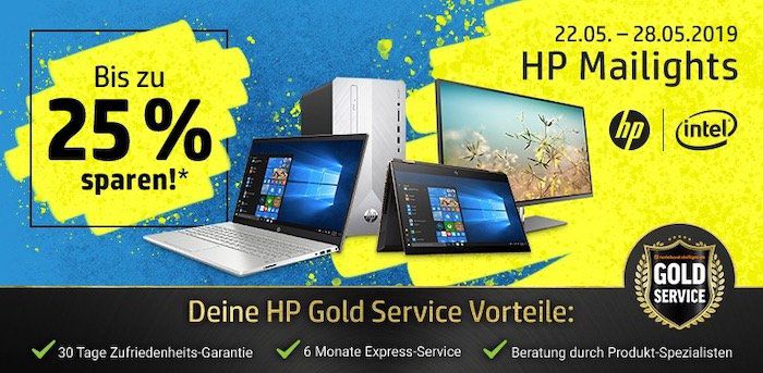 HP Mailights bei Notebooksbilliger   z.B. Pavilion x360 für 679,20€ (statt 799€)