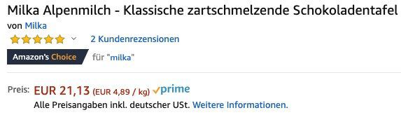 16 x 270g Milka Alpenmilch Großtafeln (4,32kg!) ab 21,13€   Prime