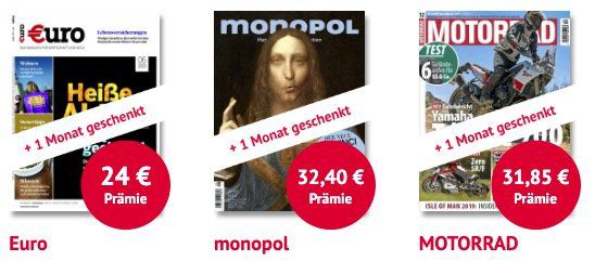 Knaller! Zeitschriften im 3 Monatsabo inkl. gleichwertiger Scheckprämie