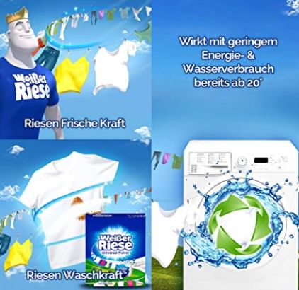 Weißer Riese Universal Pulver Waschmittel für 100 Waschladungen ab 9,98€ (statt 16€)   Prime Sparabo