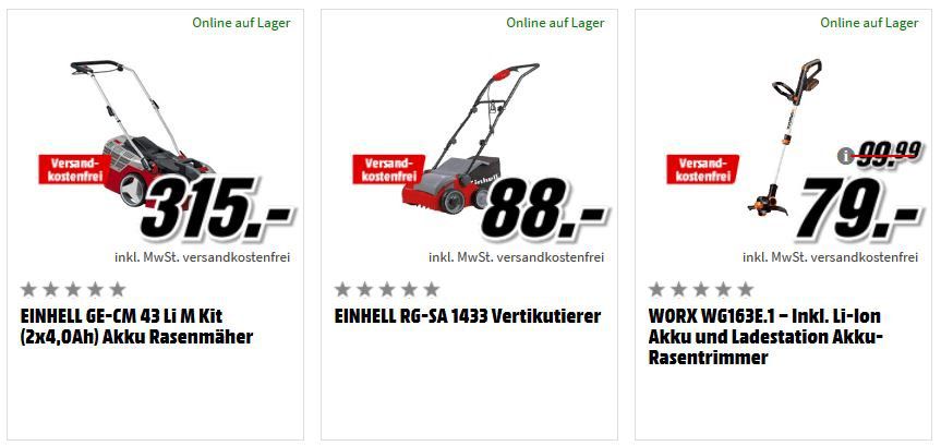 Media Markt Garten Geräte Aktion: z.B. BLACK+DECKER GTC1845L 18V Akku Heckenschere für 66€ (statt 77€)