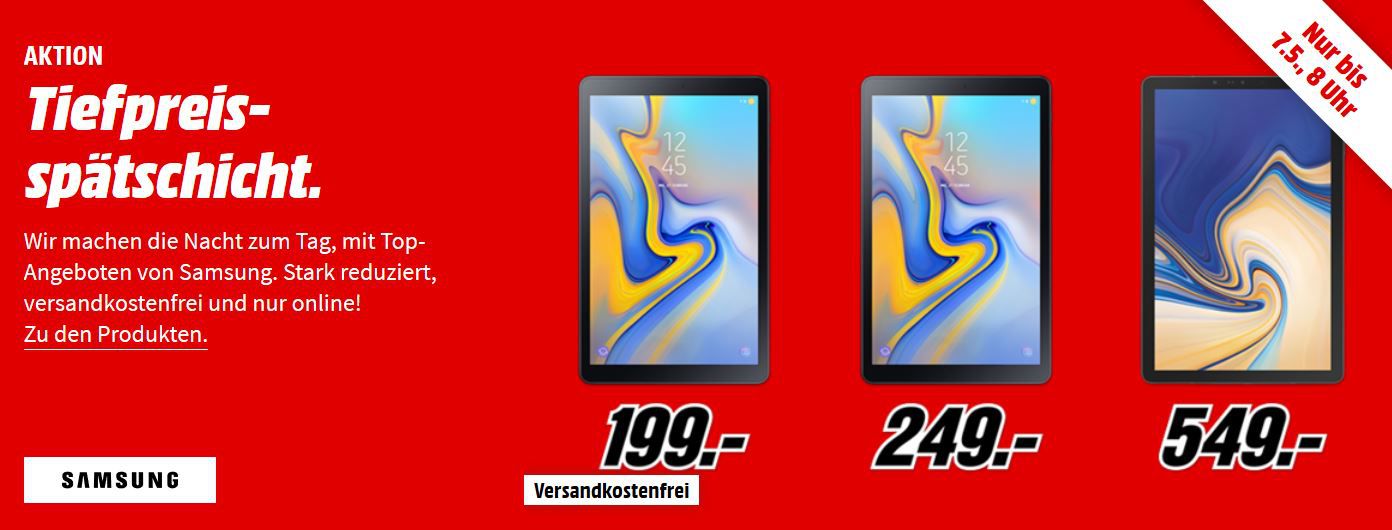 Media Markt Samsung Tiefpreisspätschicht : günstige Tablets & Speicher, Monitore mit Direktabzug, Smartphones & Wearables