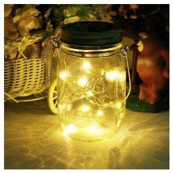 Solar Laterne Mason Jar Licht mit 20 LED Lichterkett für 6,99€ (statt 14€)