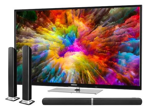 Medion X14305   43 Zoll UHD Fernseher mit HDR + TV Soundbar E64058 für 329,95€ (statt 427€)