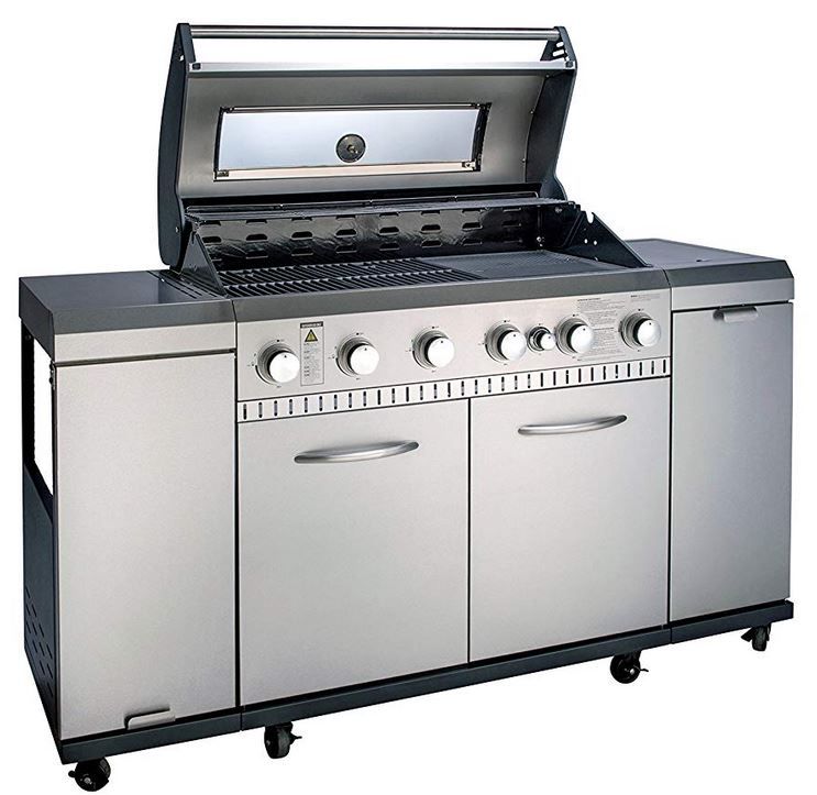 GrillChef by Landmann Gasgrillkueche 6Br + Sb Monster Gasgrill Edelstahl für 733€ (statt 989€)