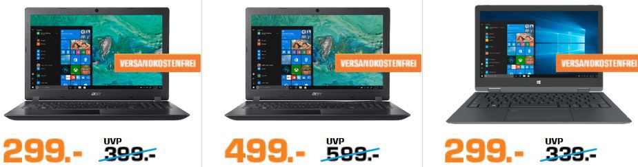 Saturn Late IT Nacht: günstige Rechner z.B.  ACER Aspire 3   15.6 Notebook Core i3  4GB 1TB HDD für 299€ (statt 362€)