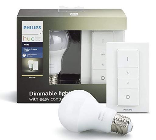 Vorbei! PHILIPS Hue White 2 LEDs E27 + 2 Dimmer für 32,05€ (statt 49€)