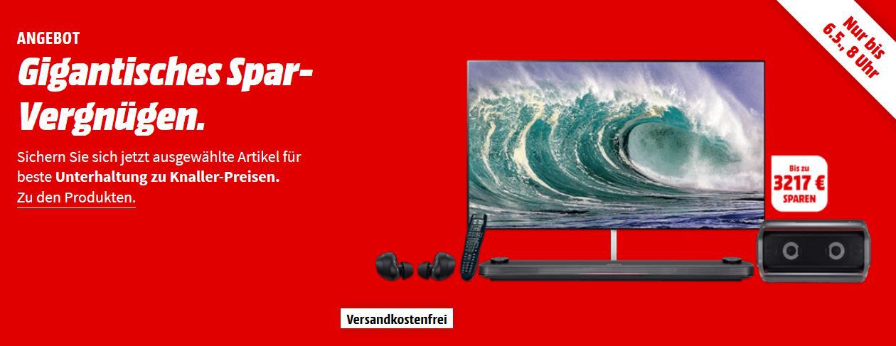 Media Markt Mega Sparvergnügen: günstige Fernseher, Radios, HiFi, Drohnen und mehr