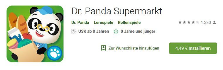 Android/iOS: Dr. Panda Supermarkt kostenlos (statt 4,49€)