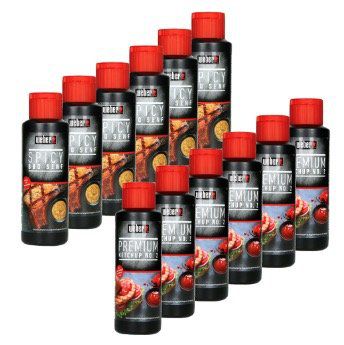 12er Pack Weber Premium Grillsaucen Spicy BBQ Senf für 8,77€ (statt 45,38€)