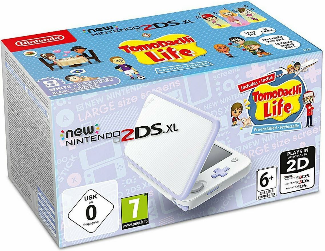 New Nintendo 2DS XL Weiß + Lavendel inkl. Tomodachi Life für 111€ (statt 139€)
