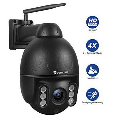 Dericam 1080P PTZ WLAN Außenkamera mit 30m Nachtsicht für 108,75€ (statt 136€)