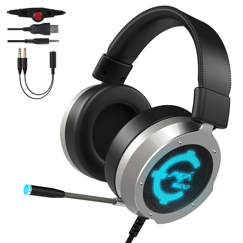 CACAGOO Gaming Headset mit USB & 3,5mm für 23,99€ (statt 32€)