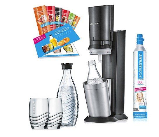 SodaStream Crystal 2.0 Promopack mit 2 Glas Karaffen + 2 Gläsern für 104,99€ (statt 126€)