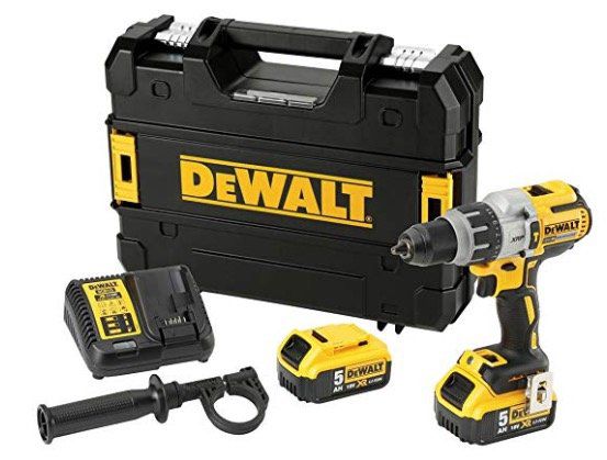 Ausverkauft! DeWalt DCD996P2 Ak­ku Schlag­bohr­schrau­ber mit 2 Akkus je 5 Ah und Koffer für 209,83€ (statt 320€)