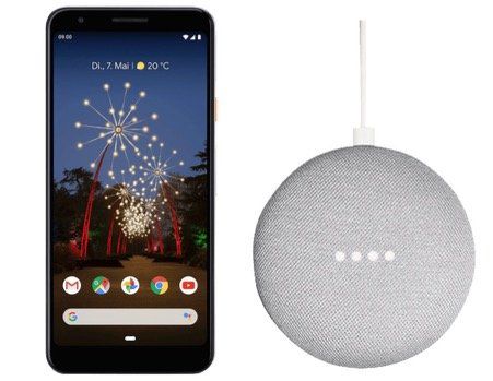 GOOGLE Pixel 3a 64GB + Home Mini Smart Speaker für 366€ (statt 433€)