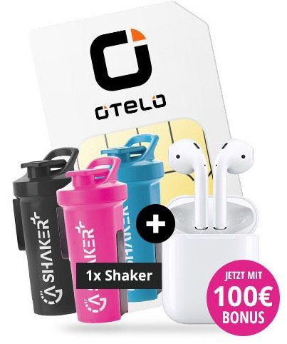 Vodafone Flat mit 5GB LTE für 19,99€ mtl. + 100€ Cashback + Apple AirPods (2. Gen) + GA Shaker