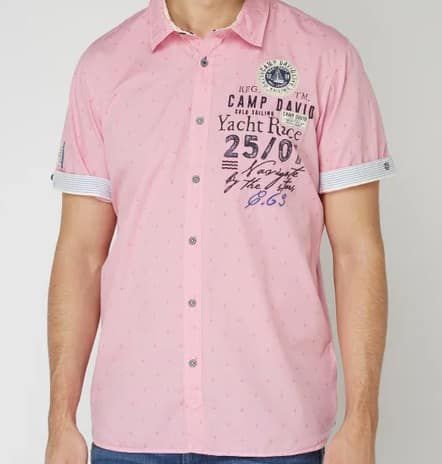 Camp David Modern Fit Freizeithemd in Rosa für 39,99€ (statt 50€)   nur M, XL, XXL
