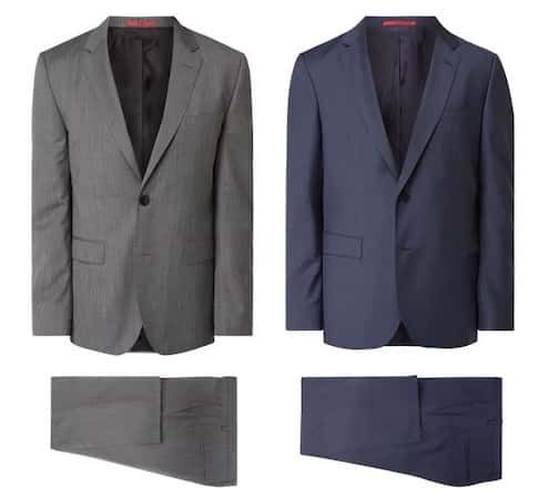 Hugo Regular Fit Anzug aus Schurwolle mit 2 Knopf Sakko für 319,20€ (statt 399€)