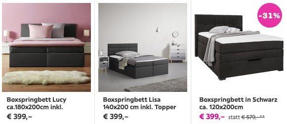 🔥 Boxspringbetten ab 261,75€ ohne Versandkosten dank 25% Gutschein bei Mömax